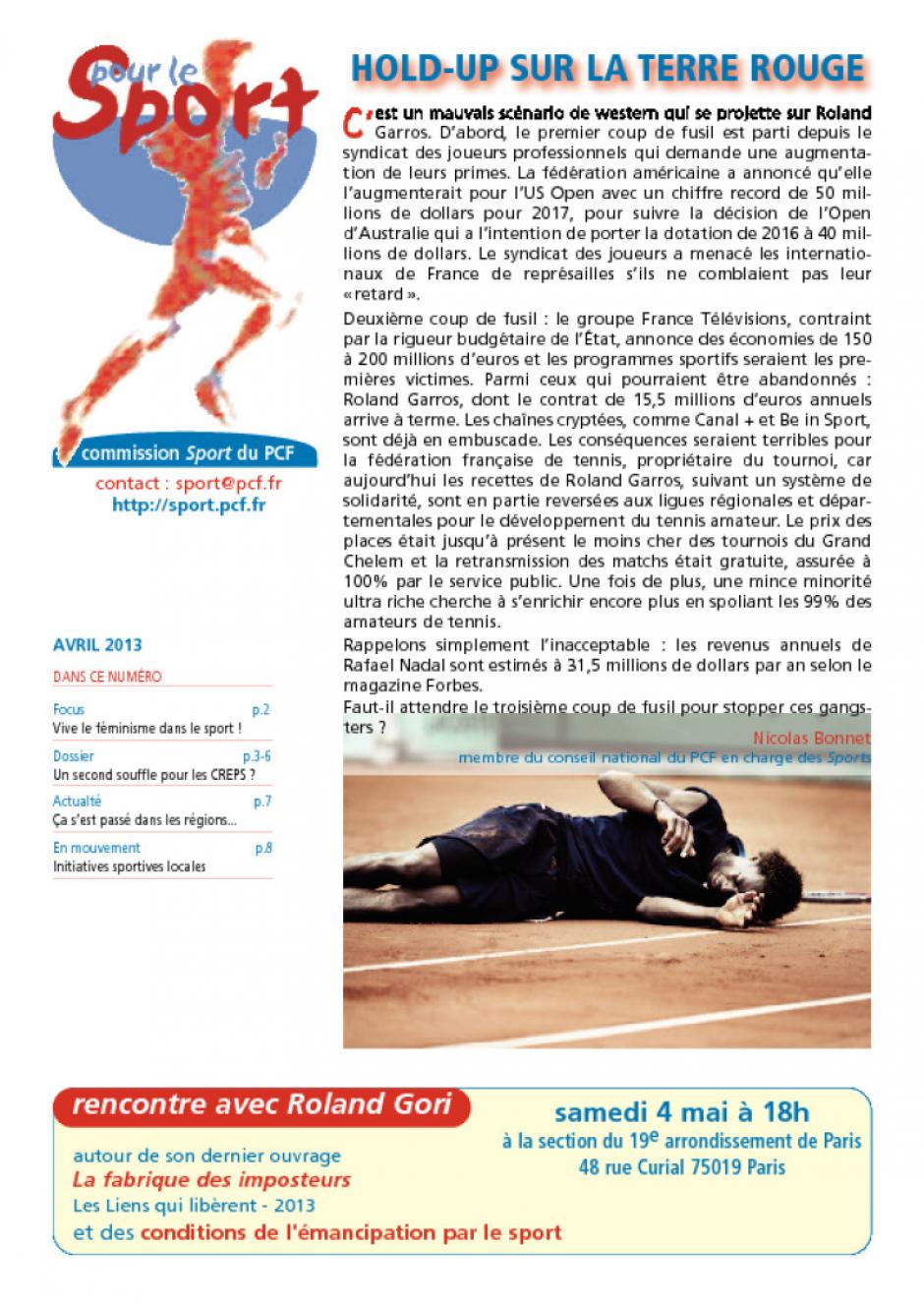 Pour le Sport - Avril 2013